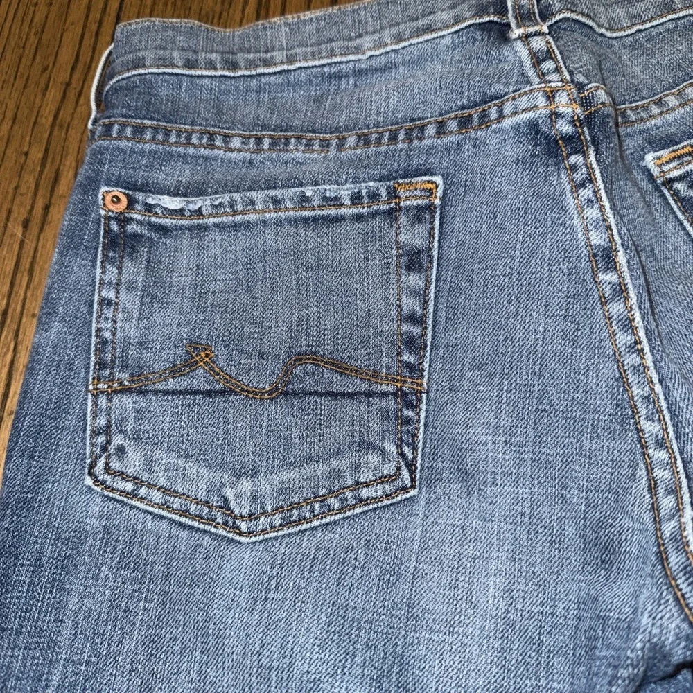 7 For All‎ Mankind Vintage Women's Boycut Stretch Low Rise Button Fly Jean Sz 30